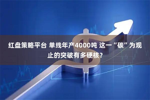 红盘策略平台 单线年产4000吨 这一“碳”为观止的突破有多硬核？