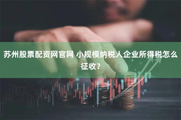 苏州股票配资网官网 小规模纳税人企业所得税怎么征收？